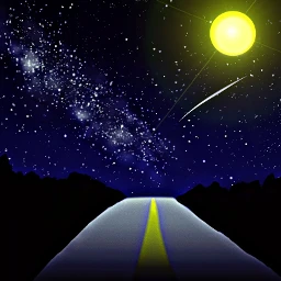 dcperspective moon sky road stars